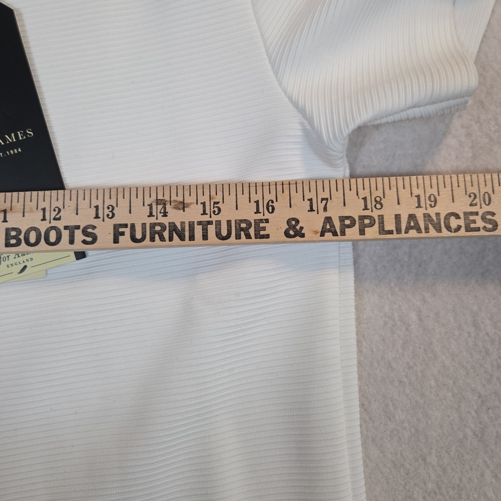NWT Scott James Knit Shirt Mens Small Snap Front Polo White Short Sleeve Casual - Picture 9 of 11